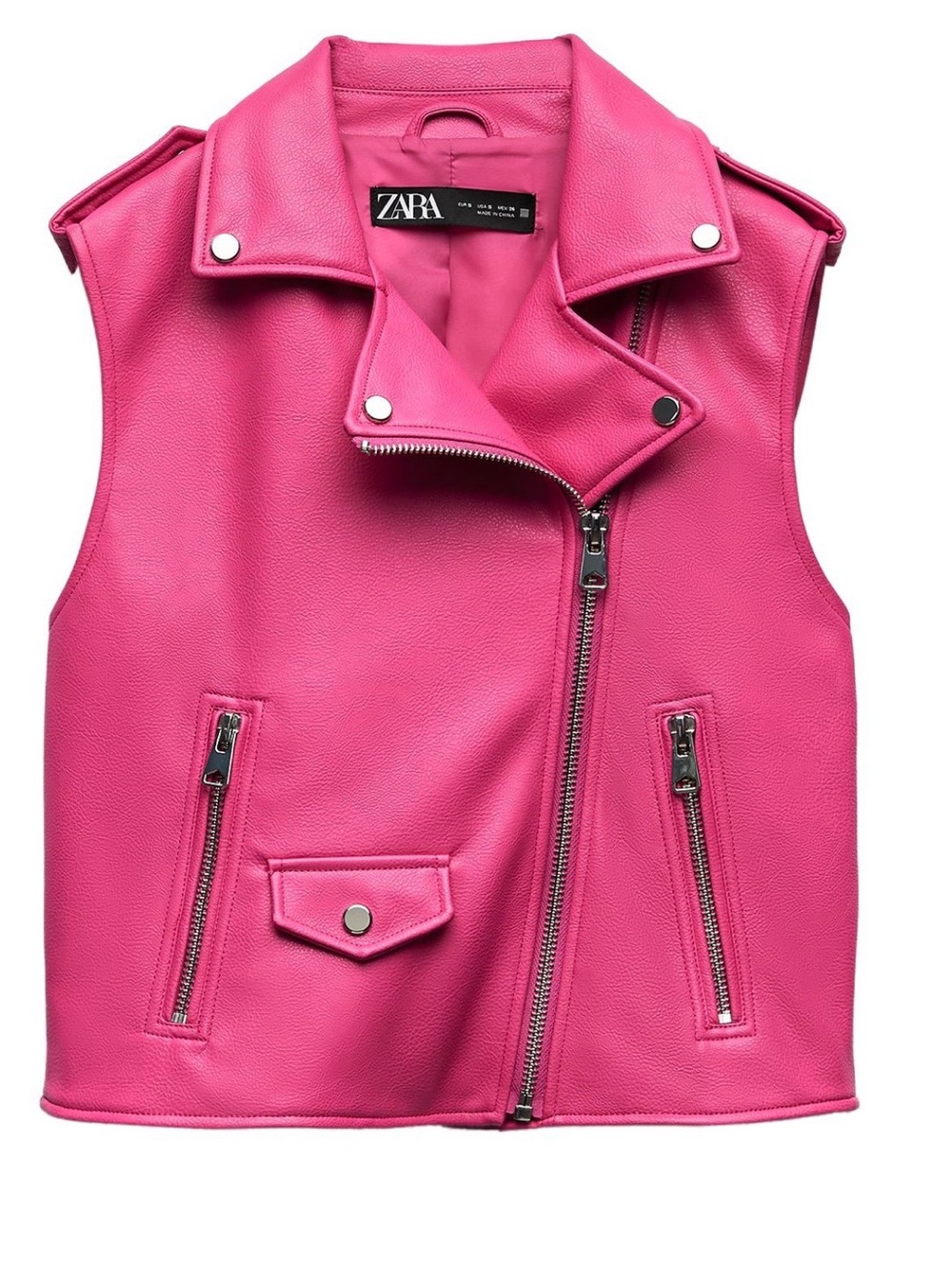 Zara Faux Leather Biker Vest